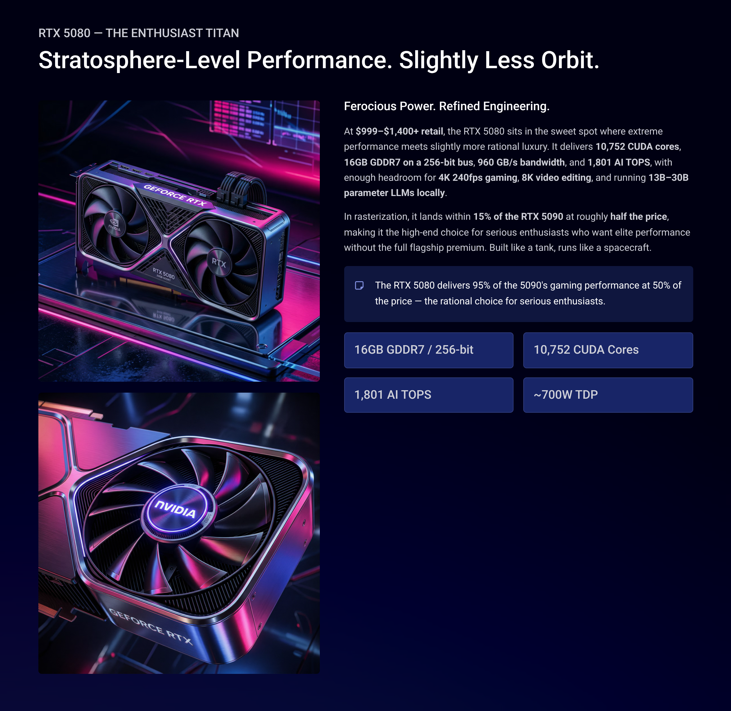 RTX 5080 visual card